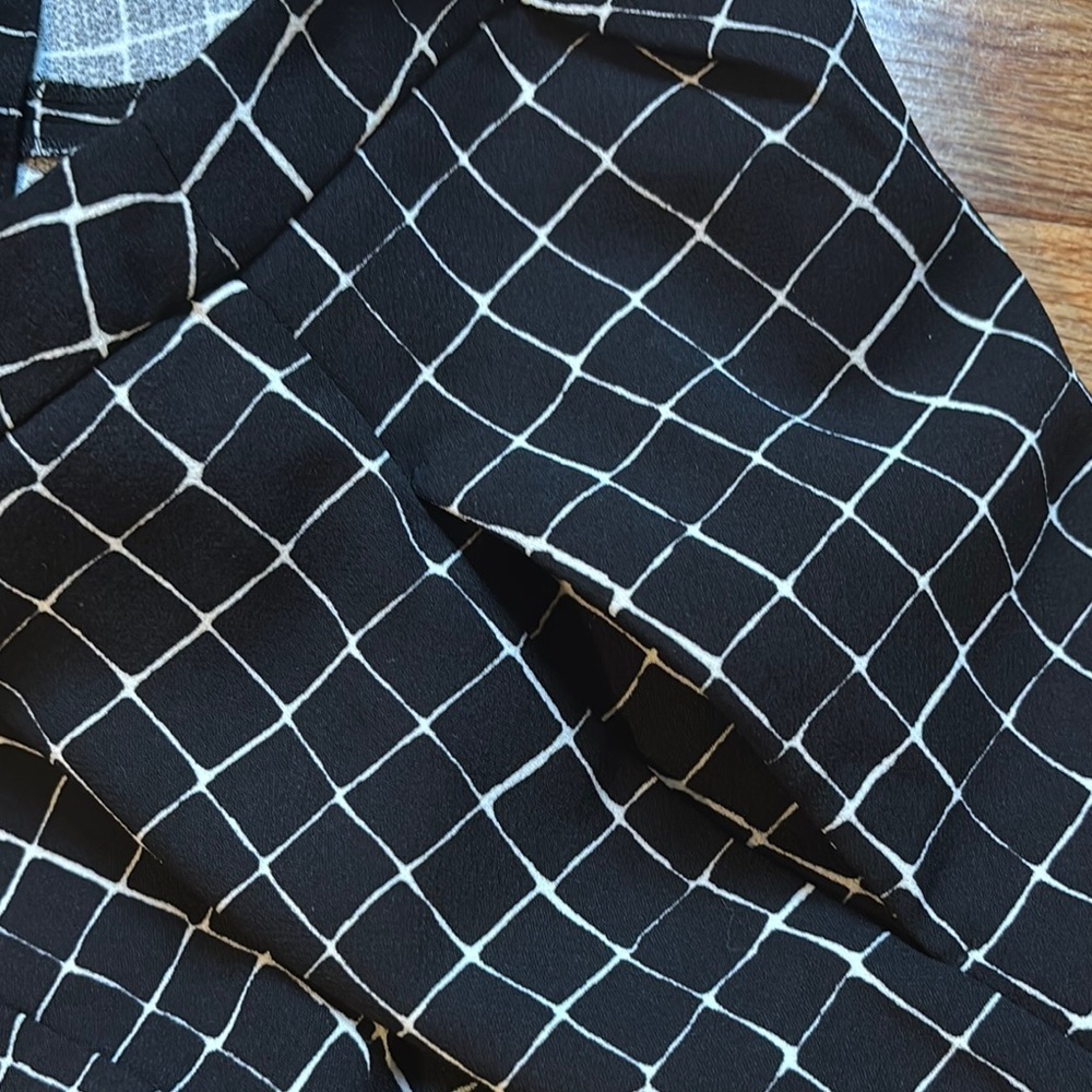 Black and White Checkered Women's Shorts - Picture 4 of 7